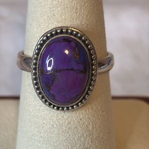 💜Gorgeous Mohave Purple Turquoise 925 Sterling Silver Ring